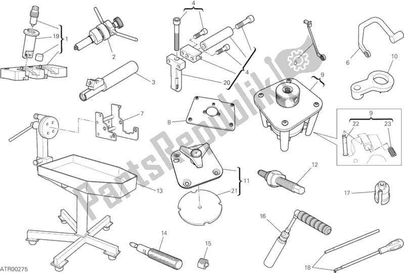 All parts for the Workshop Service Tools, Engine Ii of the Ducati Superbike 1199 Panigale ABS USA 2012